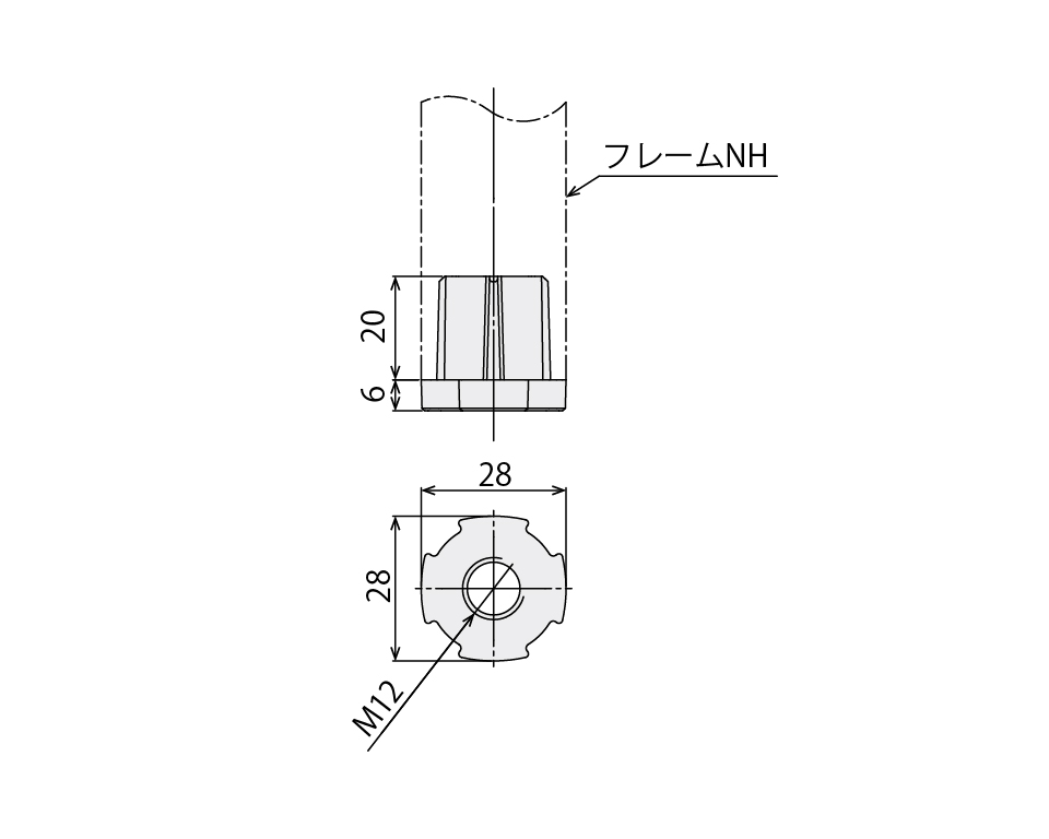 GFunフットコネクタNH M12